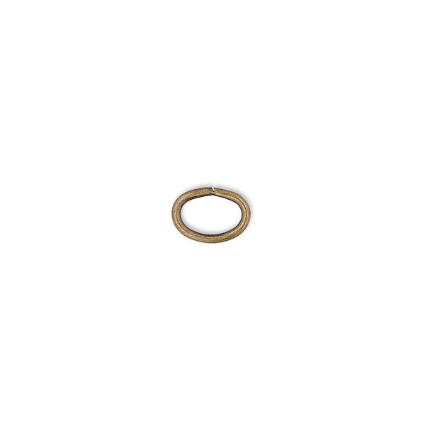 Jump ring 1pkg100 gold-plated, 8x6mm oval, 18 gauge / 6.2x4.1mm inside diameter / brass / antique image number 0