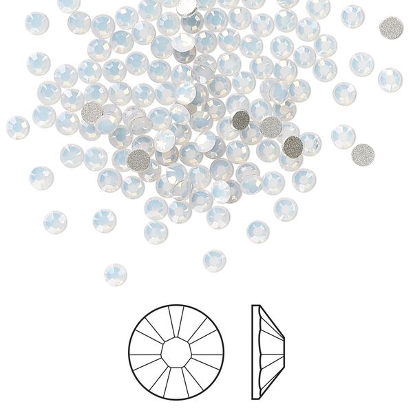 Flat back 1440pk white opal foil back, Swarovski&reg; 2.5-2.7mm rose round SS9 2058 image number 0