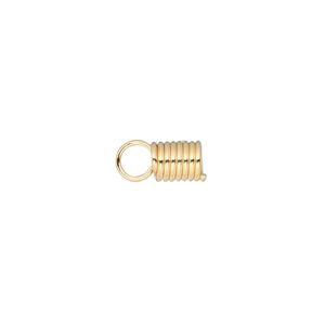 Cord coil glue-in 1pkg40 gold-finished, 11x5.5mm coil / loop / 3.5mm inside diameter, steel