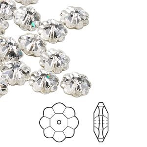 Margarita flower 12pk crystal foil back, Crystal Passions&reg; 10x3.5mm 3700
