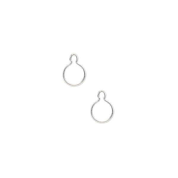 Drop, Wrap-Tite&reg;, sterling silver, 5mm round setting Sold per pkg of 2. image number 0