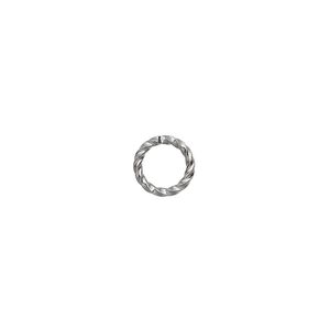 Jump ring 1pkg500 gunmetal-plated, 8mm twisted round, 16 gauge / 5.8mm inside diameter / brass