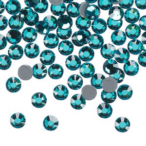 Flat back, Dance With Me&trade; crystal hotfix rhinestone, blue zircon, foil back, 4.6-4.8mm rose, SS20. Sold per pkg of 144 (1 gross).