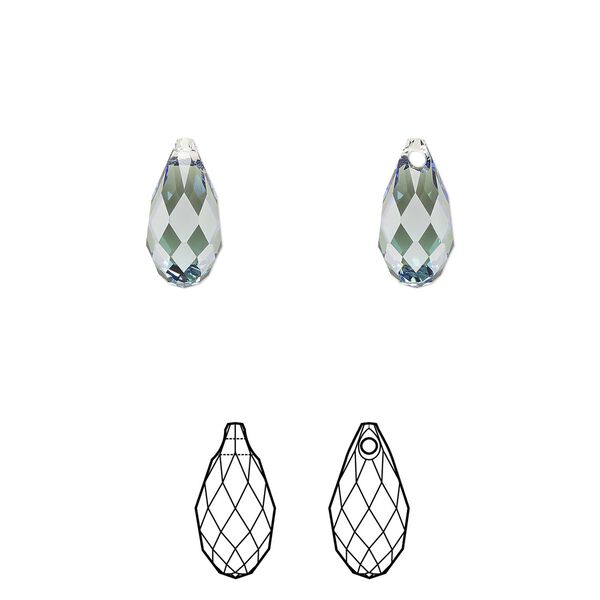 Briolette 144pk erinite, Swarovski&reg; 11x5.5mm pendant drop 6010 image number 0