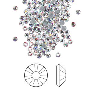 Flat back 1440pk crystal AB foil back, Swarovski&reg; hotfix 2.3-2.5mm rose round SS8 2038HF