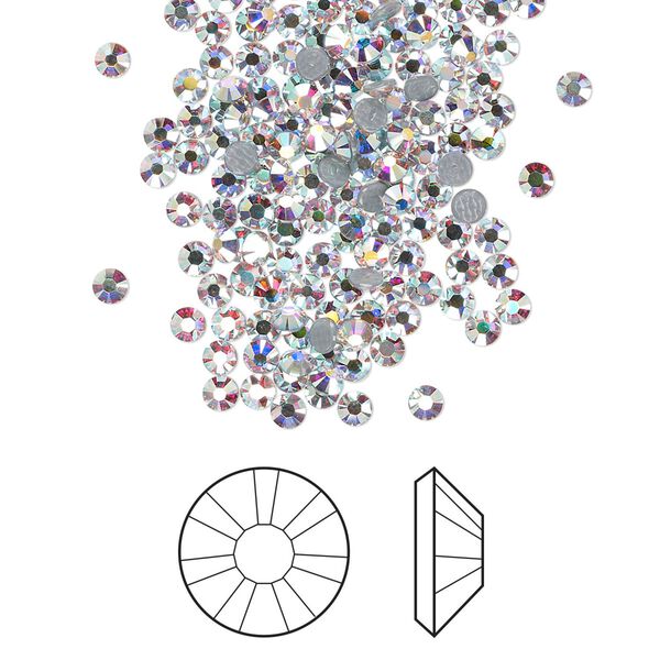 Flat back 1440pk crystal AB foil back, Swarovski&reg; hotfix 2.3-2.5mm rose round SS8 2038HF image number 0