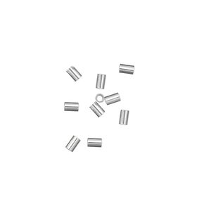 Crimp 1pkg10 sterling silver, 3x2mm seamless tube / heavy wall, 1mm inside diameter