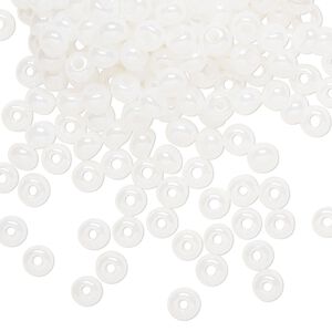 Seed bead, Preciosa Ornela Czech glass, pkg/50g, #6 rocaille, opaque luster alabaster, (57102).