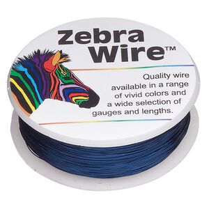 Wire, Zebra Wire&trade;, color-coated copper, sapphire blue, round, 30 gauge. Sold per 1/4 pound spool, approximately 215 yards.