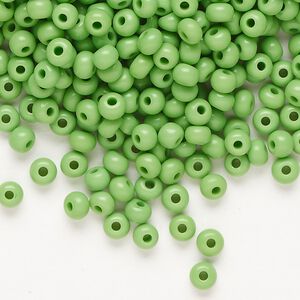 Seed bead, Preciosa Ornela Czech glass, pkg/50g, #6 rocaille, opaque mint green, (53230).