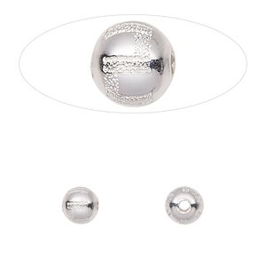 Bead 1pkg2 sterling silver, 6mm round / Greek key / laser-cut