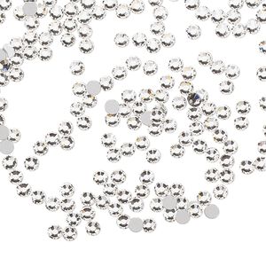 Flat back, Dance With Me&trade; crystal rhinestone, crystal clear, foil back, 2.3-2.5mm rose, SS8. Sold per pkg of 1,440 (10 gross).