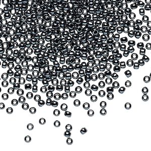 Seed bead, TOHO BEADS&reg;, glass, pkg/250g, #11 round, opaque metallic hematite (TR-11-81).