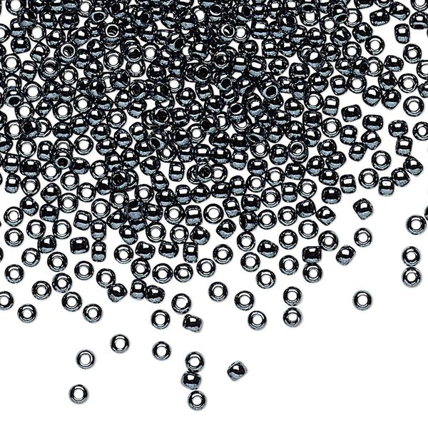 Seed bead, TOHO BEADS&reg;, glass, pkg/250g, #11 round, opaque metallic hematite (TR-11-81). image number 0