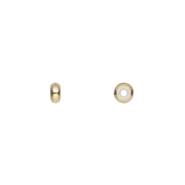 Bead keeper 1pkg2 14Kt gold-filled, 5x2mm rondelle, silicone image number 0