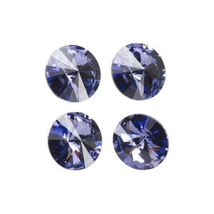 Chaton 4pk tanzanite foil back, Crystal Passions&reg; 12mm rivoli 1122