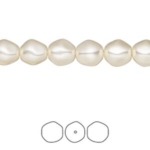 Pearl 250pk cream, Swarovski&reg; 8mm baroque round 5841