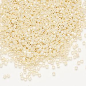 Seed bead, Delica&reg;, glass, pkg/50g, #11 round, opaque rainbow cream (DB-0157).