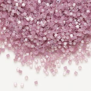 Seed bead, Delica&reg;, glass, pkg/50g, #11 round, opaque silk satin inside dyed color orchid (DB-1806).