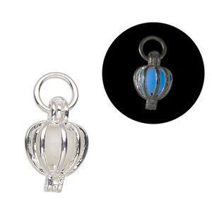Drop, silver-finished "pewter" (zinc-based alloy) and polystyrene, white glow-in-the-dark, 20x14mm teardrop. Sold per pkg of 2.