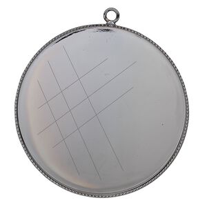 Focal, gunmetal-plated brass, 39mm round with beaded edge and 38mm round bezel setting. Sold per pkg of 2.