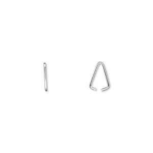 Bail, ice-pick, sterling silver, 8x1mm with 6mm grip length. Sold per pkg of 12.