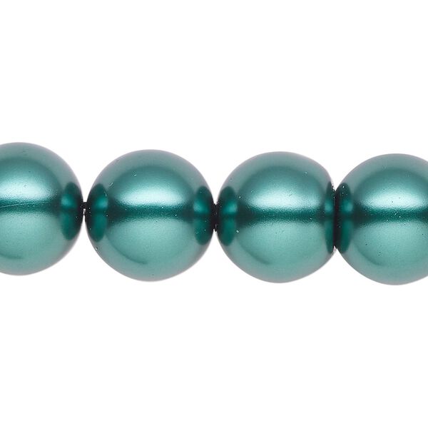 Pearl 1pk green, Celestial Crystal&reg; 14mm round 15.5-16 inch image number 0
