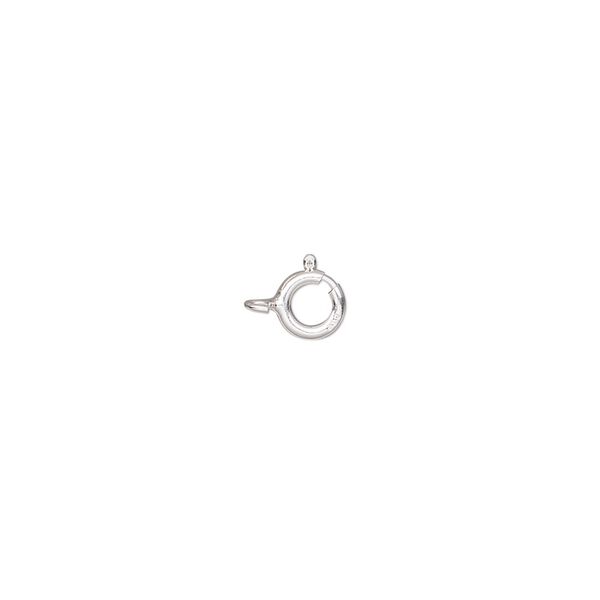 Springring 1pkg10 sterling silver, 5mm light weight, clasp 1-strand image number 0