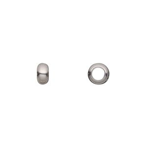 Bead 1pkg10 stainless steel, 6.5x3.5mm rondelle
