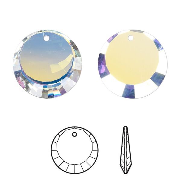 Drop 72pk crystal AB, Swarovski&reg; 17mm pendant disc 6210 image number 0