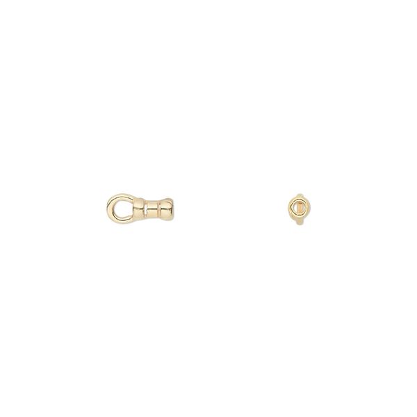 Crimp end 1pkg4 gold-plated pewter, 4x2mm tube / loop / 1mm inside diameter, JBB Findings image number 0
