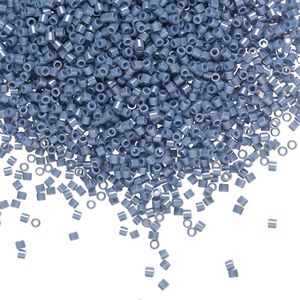 Seed bead, Delica&reg;, glass, pkg/7.5g, #15 round, opaque glazed luster blueberry (DBS-0267).
