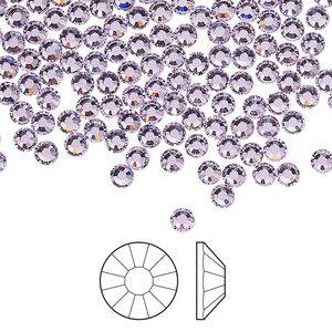 Flat back 1440pk violet foil back, Preciosa Viva 12&reg; Czech crystal rhinestone 3-3.2mm chaton rose round SS12