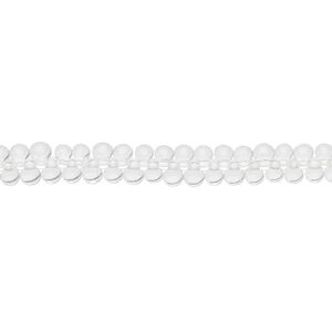 Seed bead, Miyuki, glass, pkg/10g, 3.3x2.8mm mini fringe, transparent clear (DP-131).