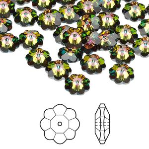 Margarita flower 12pk crystal vitrail medium, Crystal Passions&reg; 8x3mm 3700