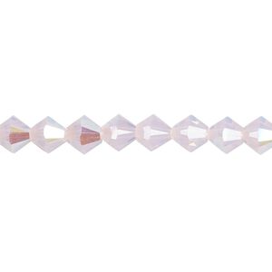 Bead 24pk rose water opal shimmer, Crystal Passions&reg; 6mm bicone 5328