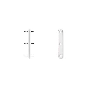Spacer bar, sterling silver-filled, 15x2.5mm 3-strand, fits up to 5.5mm bead. Sold per pkg of 6.