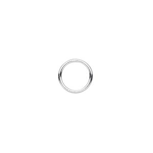 Jump ring 1pkg10 sterling silver, 10mm soldered closed round, 18 gauge / 8mm inside diameter
