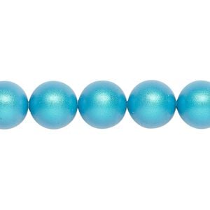 Pearl 25pk iridescent dark turquoise, Crystal Passions&reg; 10mm round 5810