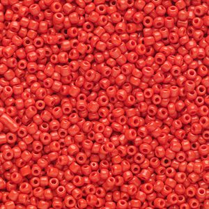 Seed bead, Ming Tree&trade;, glass, pkg/1 pound, #11 round, opaque red.