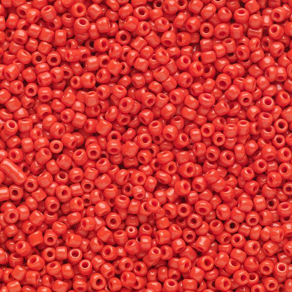 Seed bead, Ming Tree&trade;, glass, pkg/1 pound, #11 round, opaque red. image number 0
