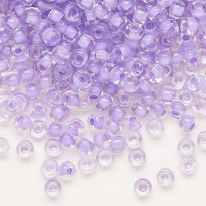 Seed bead, Dyna-Mites&trade;, glass 1pkg0.5kg, #6 round, translucent inside dyed color lilac (213 6/0 RR)