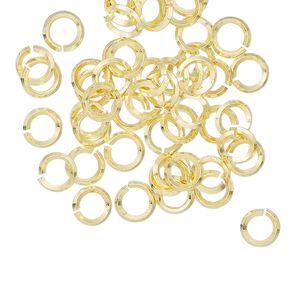 Jump ring 1pkg50 brass, 6mm hand-cut round / diamond wire, 17 gauge / 3.8mm inside diameter