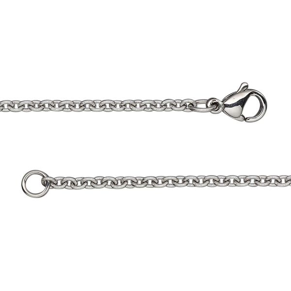 Chain 1pkg1 cable, 2.2mm / lobster claw clasp, stainless steel 20 inch image number 0