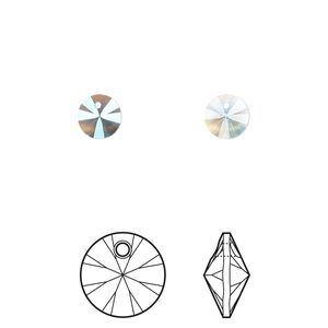 Drop 720pk aquamarine shimmer, Swarovski&reg; 6mm pendant mini disk 6428