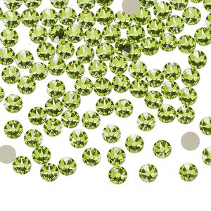 Flat back 144pk citrus green foil back, Crystal Passions&reg; 3.8-4mm round SS16 2088
