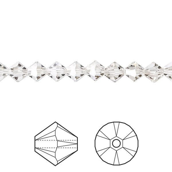 Bead 24pk crystal silver shade, Crystal Passions&reg; 6mm bicone 5328 image number 0