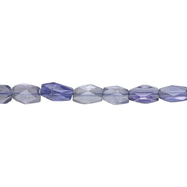 Iolite 1pkg1, hand-cut faceted brick bead 15.5-16 inch 6x3mm-7x5mm image number 0