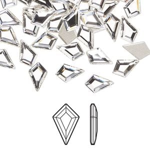Flat back 24pk crystal foil back, Crystal Passions&reg; 8.6x5.6mm kite 2771