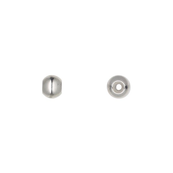 Bead keeper 1pkg4 stainless steel, 6mm round, silicone / clear image number 0
